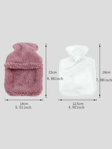 1 Pc Plush Removable Hot Water Bottle - Multicolor - View 2