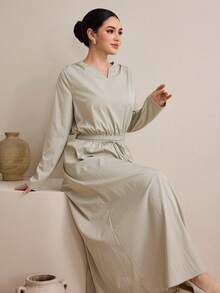 Graceveil Ensemble 2 pièces pour femmes avec Top à col V et robe longue à taille fine pour le printemps - Vert - Voir 7