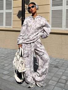 Muchica 迷彩印花针织连帽衫和运动裤套装 - 灰色 - 查看 6