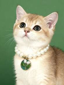 PETSIN قلادة قطة أو كلب بقلادة زهرة اللؤلؤ، قابلة للتعديل الحجم، إكسسوار ديكور للحيوانات الأليفة، مستلزمات الحيوانات الأليفة - متعدد الألوان - مشاهدة 14