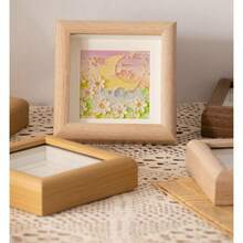 1pc 4-Inch Wooden DIY Hollow Square Photo Frame, Tabletop Picture Frame For Crafts Or Embroidery Gifts Birthday Graduation