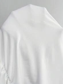 SHEIN Elegantes 3D Blumen Dekor One-Shoulder T-Shirt für Schwangere, Sommer - Weiss - Übersicht 7