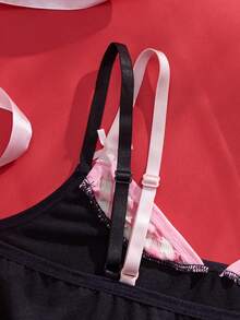 SHEIN 1件夏季格子拼接樱桃印花短款吊带背心 - 彩色 - 查看 6