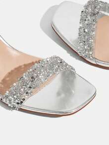 CUCCOO TILAWA Sandalias de tacón para mujer - Plateado - Ver 5