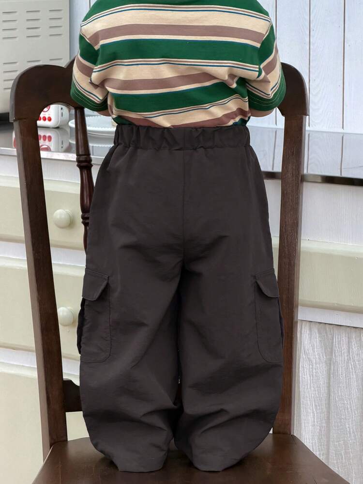 Baby Boy Casual Solid Color Streetwear Cargo Pants
