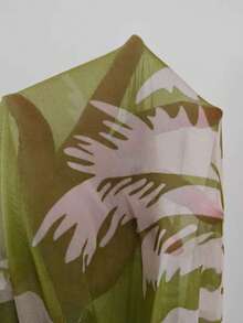 Swim Oasis Bộ đồ bơi hai mảnh dành cho nữ, kiểu dáng thường ngày, thích hợp cho kỳ nghỉ biển, gồm áo tắm một mảnh dây chéo đính đá và quần in họa tiết cây dừa ngẫu nhiên, phù hợp cho mùa xuân/hè. - Nhiều màu - Xem 6