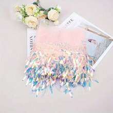 1件梦幻流苏柳叶亮片蕾丝饰边，服装DIY配件，炫彩亮片流苏 - 彩色 - 查看 15