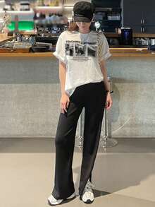 DAZY Women's Loose Fit Graphic Tee, Streetwear Style - White - View 5