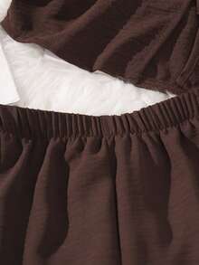 SHEIN 2pcs/Set Casual Minimalist Fashion Set For Teenage Girls, Includes Solid Color Sleeveless Cardigan With Bow And Solid Color Casual Shorts, Suitable For Daily Wear, Walking, And Staying At Home