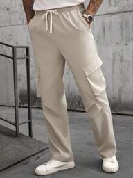 Manfinity CasualCool 男士成熟休闲裤，杏色马甲布面料，通勤百搭，时尚舒适，男友/老公礼物，周年纪念礼物