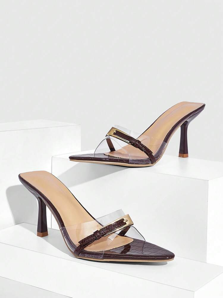 CUCCOO SZL Women's Pointed Toe Buckle Design Fashion Daily Wear High Heel Sandals Valentine's Day