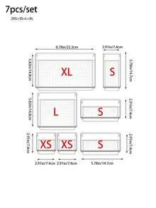 7 Buah/Set Kotak Organizer Laci Plastik Transparan, Serbaguna, Termasuk 4 Ukuran Kotak Pembatas Laci Meja untuk Makeup, Perhiasan, Dapur, Kamar Tidur, Kamar Mandi, Penyimpanan Kantor, Dekorasi Ruangan, Dekorasi Rumah, Dekorasi Musim Gugur, Dekorasi Kamar Tidur, Dekorasi Liburan, Dekorasi Keren - Clear - View 9
