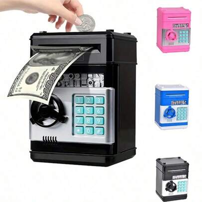 1PC New: Fingerprint Password Piggy Bank, Large Capacity Coin Bank, Educational Finance, Anti-Theft Coin Saving Box, ATM Design Coin Bank - Surprise Gift, Birthday Gift, Christmas Gift, Perfect Gift