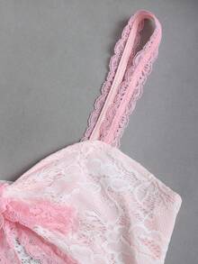 Sweetra 甜辣美式浪漫蕾丝吊带背心，夏季款 - 白色 - 查看 6