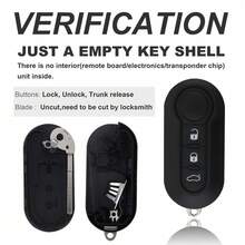 3 Botones Carcasa de Repuesto Plegable para Control Remoto de Llave de Coche Apta para Fiat 500/Punto, Llave Remota de Entrada sin Llave Resistente al Desgaste - 3 llaves - Ver 6