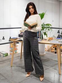 Hindelle 女式 V 领蝴蝶结针织毛衣，简约风格，适合日常休闲穿着 - 白色 - 查看 4