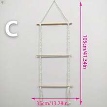 1 Set de Kit de Material DIY para Pared de Fotos Tejida, Tapiz Creativo Hecho a Mano con Cuerda de Algodón y Cáñamo para Exhibición y Decoración de Pared Colgante - Beis - Ver 3
