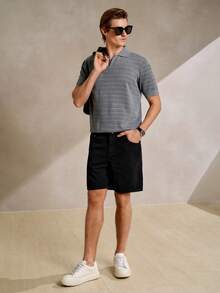 Manfinity CityGents 男士时尚针织短袖Polo衫 - 灰色 - 查看 3