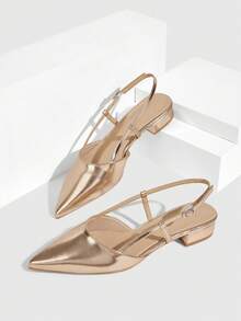CUCCOO SZL Women's Elegant Commuter Minimalist Pointed Toe Flats - Champagne - View 7
