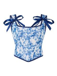 Myrelith 1pc Adjustable Soft Blue Bralette Top - Multicolor - View 3