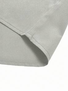 Manfinity Homme 男士休闲时尚短袖衬衫，修身立领设计，图案浪漫，适合度假、休闲、社交聚会、通勤、庆祝活动、节日礼物 - 淺灰色 - 查看 4