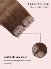 9AM Hair 接发 4 件装，含 8 个接发夹 直发夹接发 100% 真人发色 4# 浅棕色 12-18 英寸双纬隐形接发 雷米天然真人发 适合女性女孩日常全头使用 接发 运动 度假 旅行 节日 舞会 户外 角色扮演 校园 学校 海滩 婚礼 露营 假日装扮 夏季装扮 度假氛围 魅力 优雅休闲 Y2K 时尚风格 SS25 关键词 - S4 - 查看 6