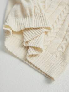 Manfinity CityGents Áo len dệt kim trơn màu thường ngày cho nam, Thu/Đông - Màu be - Xem 12