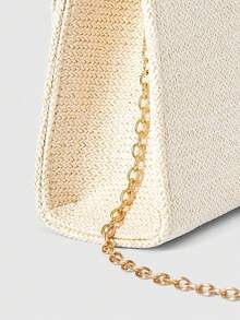 ROMWE Kawaii Bolsa clutch feminina elegante e moderna com detalhes em metal, ideal para o dia a dia e para festas noturnas. - Damasco - Ver 5