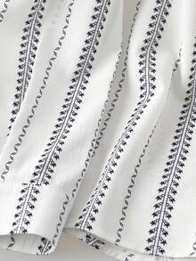 GlowEve Bohemian Style Sun Protection Shirt Set, Women Summer 2 Pieces Outfit Including Shorts - White - View 8