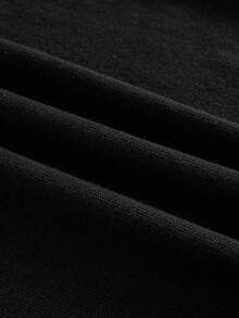 Officeau Áo thun nam tay ngắn cổ tròn màu trơn, kiểu dáng cổ điển, thích hợp cho mùa xuân hè. - màu đen - Xem 4