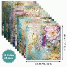 1Pack 24 Sheets 6"X6" Summer Scrapbook Paper, DIY Craft Background Paper Back To School - Multicolor - View 4