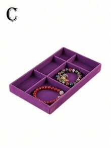 Jewelry Tray Organizer, Jewelry Necklace Earring Ring Display Storage Box, Stackable Jewelry Holder Case Makeup Cosmetic Organizer For Earrings Necklace Rings Bracelets Pendants Pearl - Purple - View 19