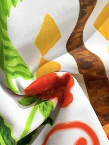 Soleia Summer Vacation Outfits Women Elegant Women's Beach Swimsuit Women's Palm Tree Print Tie Shoulder Fashionable One-Piece Swimsuit - Multicolor - View 5