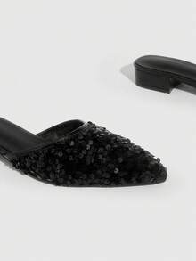 CUCCOO SZL Fashion Shiny Women's Shoes Backspace Design Banquet Party Women's Shoes Spring Shoes - Black - View 7