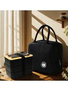 Bộ hộp cơm bento ba tầng kèm túi giữ nhiệt, hộp cơm bento kiểu Nhật, hộp đựng sushi, hộp đựng đồ ăn nhẹ, túi đựng cơm trưa giữ nhiệt, nhiều tầng xếp chồng được, dễ vệ sinh, có thể tái sử dụng, di động, dùng được trong máy rửa chén và lò vi sóng, thích hợp cho học sinh, công sở, cắm trại ngoài trời, hộp cơm bento nhiều tầng dung tích lớn để đựng thức ăn. - Nhiều màu - Xem 3