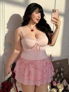 SHEIN EZwear 女士夏季无袖上衣，时尚，适合夏天 - 粉色 - 查看 11