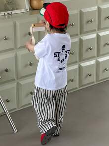 DAZY Toddler Boys' Casual Round Neck Short Sleeve Printed Top - Beige - View 5