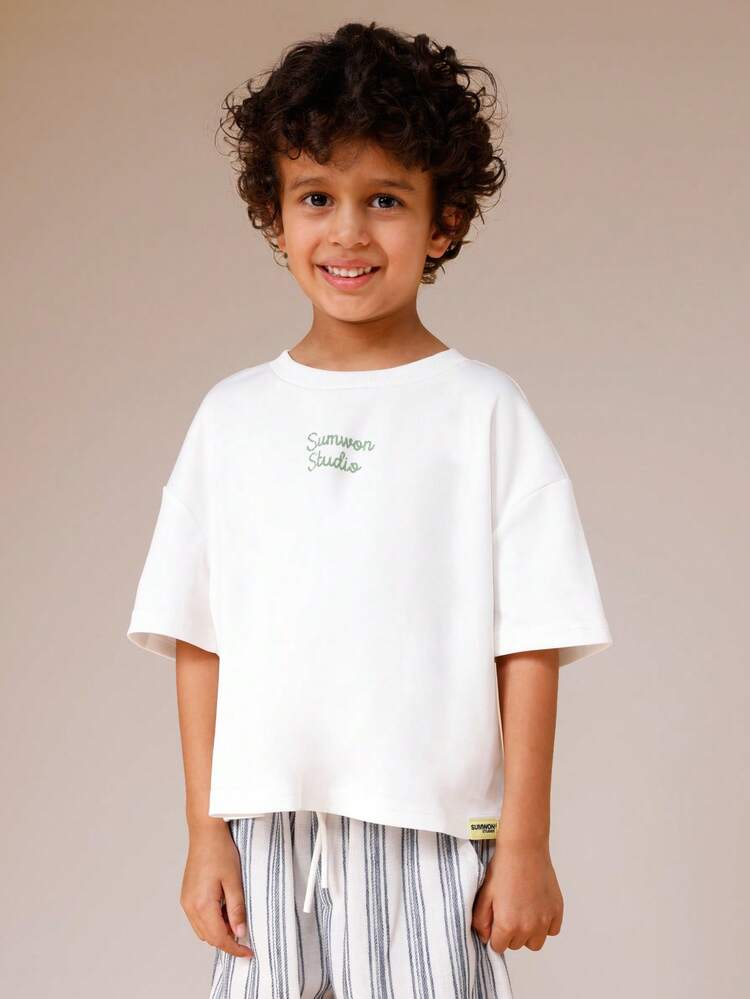 Oversized Graphic Tee With Striped Pants Set