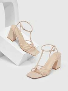 CUCCOO SZL Women Heeled Sandals Valentine's Day - Apricot - View 1