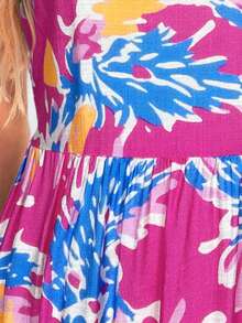 Sylviya 女士休闲度假蝴蝶结露背印花连衣裙 春季女装 夏季长裙 夏季服装 沙滩裙 沙滩装扮 碎花连衣裙 度假装扮 女士沙滩装扮 女士度假连衣裙 - 彩色 - 查看 6