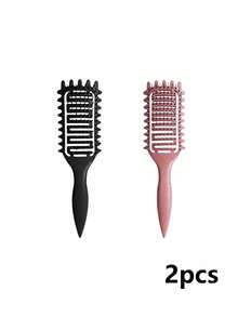 Bộ 2 lược chải tóc định hình lọn xoăn mới, tạo kiểu và định hình lọn xoăn cho nữ, lược tạo kiểu tóc xoăn để chải và tạo hình, lược massage huyệt đạo da đầu, răng lược rỗng, răng lược mềm, giảm hiện tượng kéo giật và tách lọn tóc, định hình lọn tóc xoăn. - Nhiều màu - Xem 9
