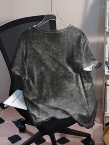 Betty Boop x SHEIN 大码卡通人物图案圆领短袖T恤 - 白色 - 查看 2