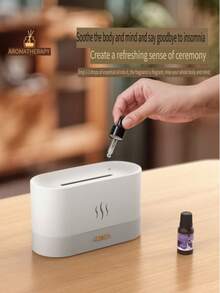 7 Colors Flame Air Aroma Diffuser Humidifier Without Essential Oil Aromatherapy Machine USB Powered Desktop Fire Mist Humidifier For Bedroom Living Room Decorative Aroma Ambient Light For Friend Birthday Holiday Gift - Color - View 4