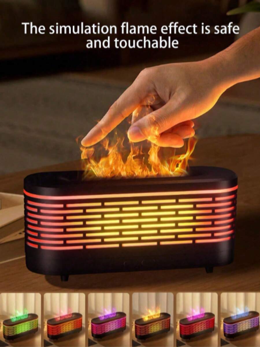 1PC Simulated Flame Aroma Diffuser Lamp – USB Powered, 7-Color RGB Light, Flame Effect Humidifier & Essential Oil Diffuser, Air Purifier With Auto Shut-Off Protection, 120ml Capacity, Ultra-Quiet Operation. Ideal For Room Decor, Office, Living Room, Study, Desktop, Birthday Gifts & Christmas Presents. - Multicolor - View 1