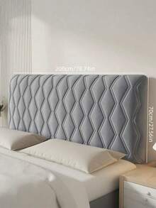 天鹅绒床头板套 全包覆式设计 超柔软绗缝衬垫 防尘 现代卧室装饰 纯色软垫升级 - 灰色 - 查看 14