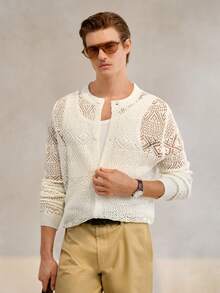 Manfinity CityGents 男士休闲度假风通勤开襟针织纽扣开衫