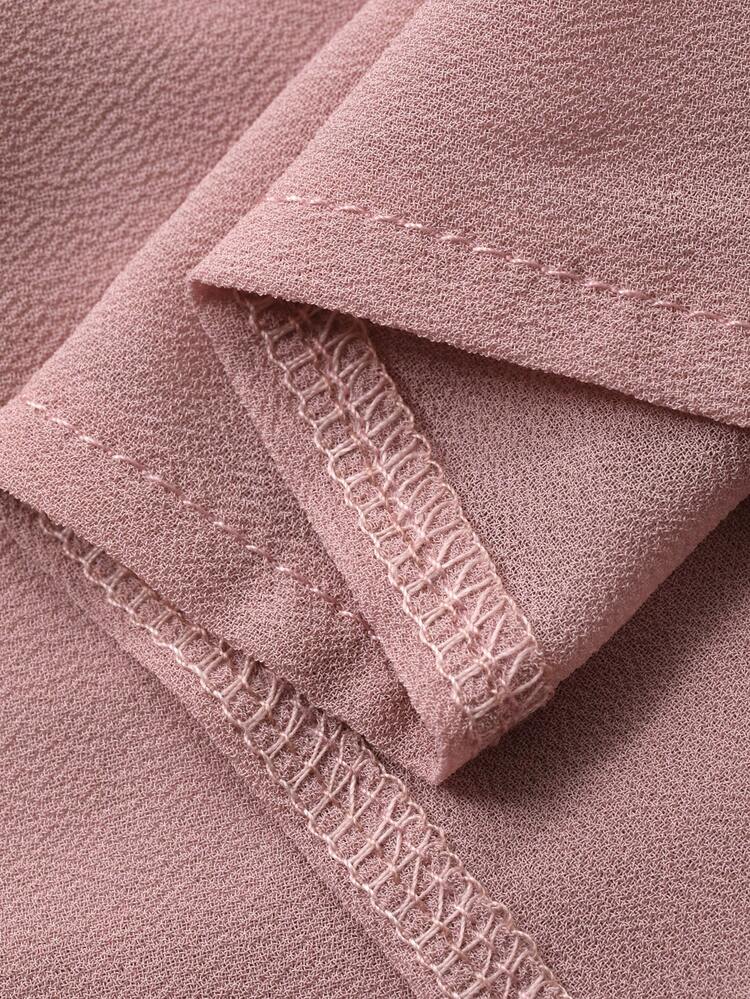 Women's Elegant Solid Color Ruffle V-Neck Belted Dress, Spring/Summer Wedding Guest Dress