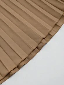 GlowEve CURVE 大码女士优雅简约翻领长袖褶皱腰身设计长款衬衫裙，春夏款 - 彩色 - 查看 6