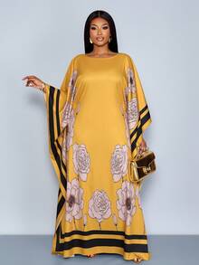 SOLERSUN Rochie elegantă de seară pentru femei, mărime plus, casual, elegantă, cu imprimeu, talie dreaptă, potrivită pentru petreceri de cocktail, întâlniri de Anul Nou, ieșiri de agrement, festivaluri, întâlniri de Crăciun