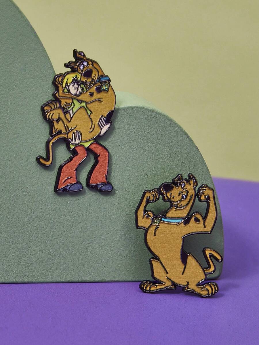 SCOOBY-DOO X SHEIN Scooby-Doo Cartoon Series Alloy Brooch Cartoon Badge, Cute Brooch, Suitable For Daily Decoration, Exquisite Small Gift - Multicolor - View 1